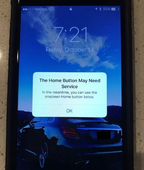 iPhone 7 has workaround for taptic home button failure.JPG